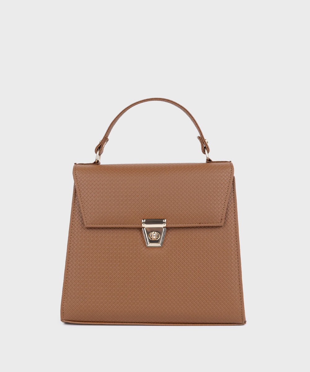 Tan Top Handle Bag