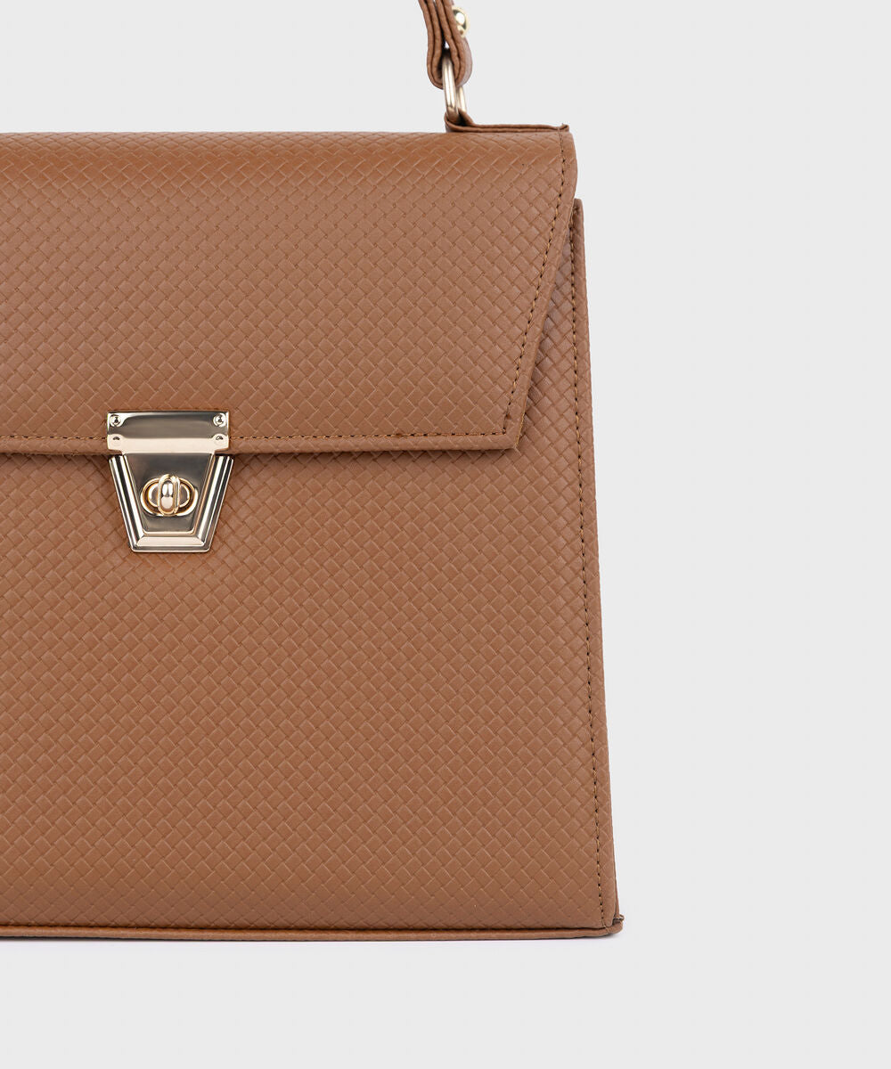 Tan Top Handle Bag