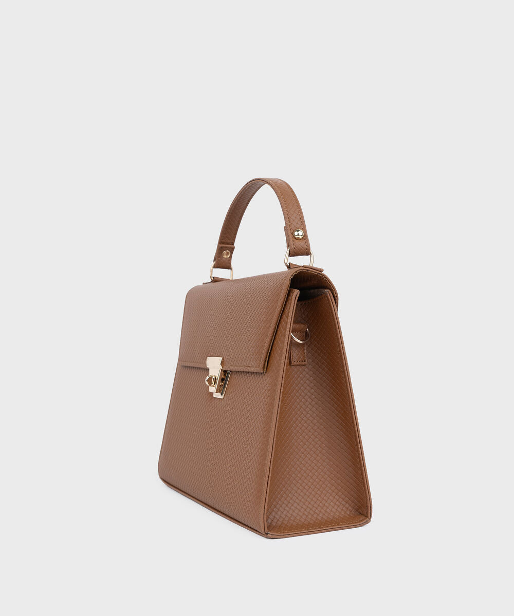 Tan Top Handle Bag