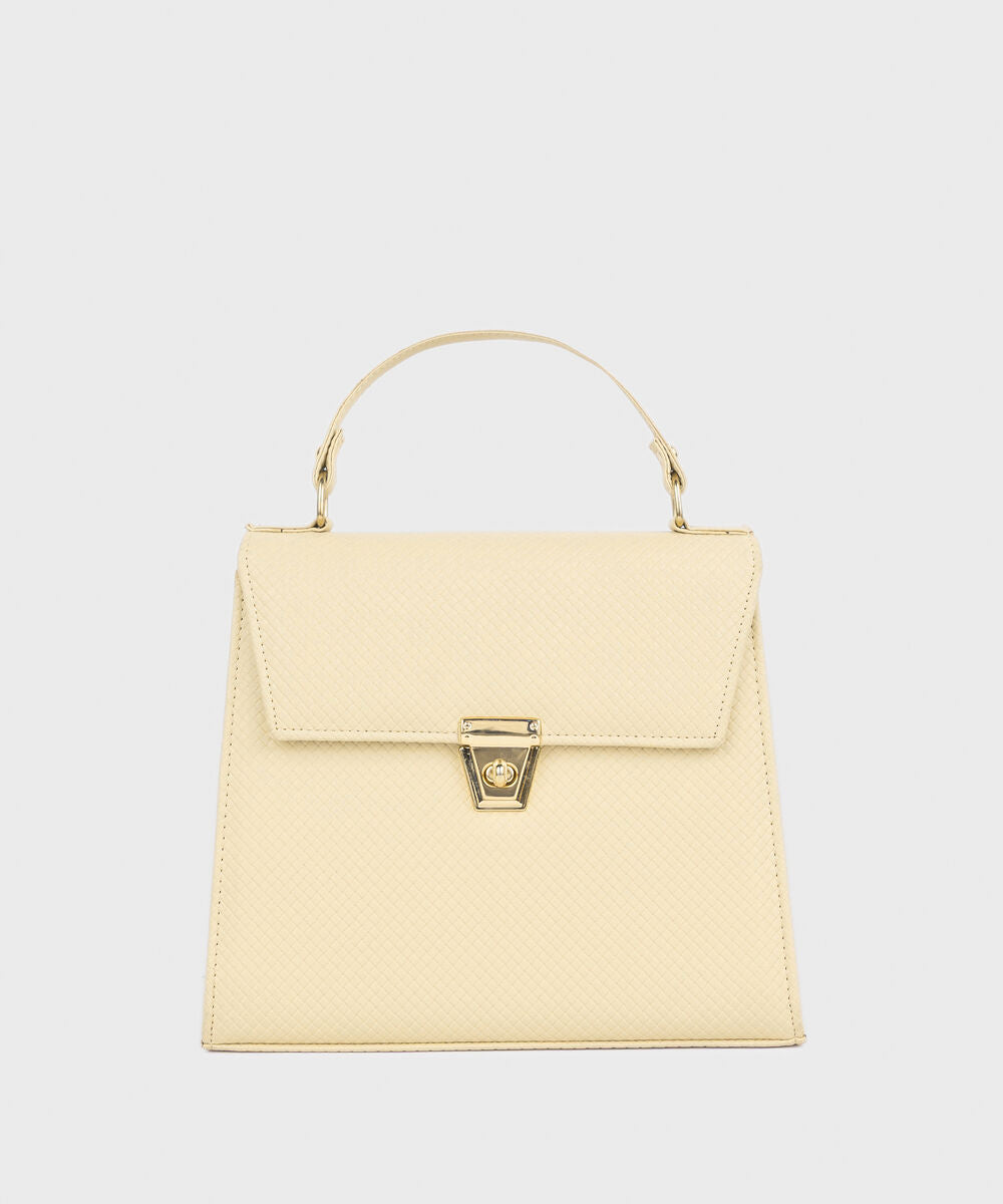 Off White Top Handle Bag
