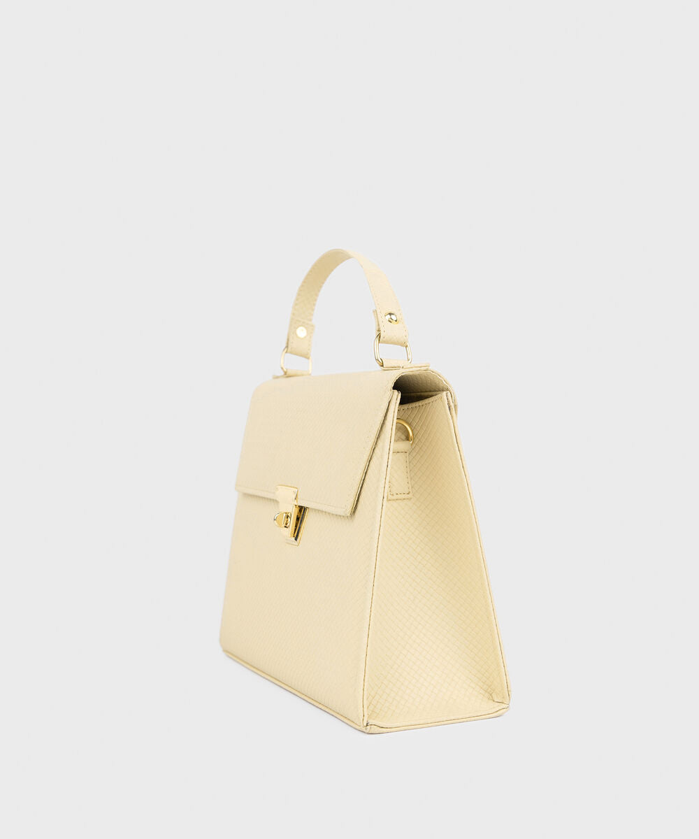 Off White Top Handle Bag