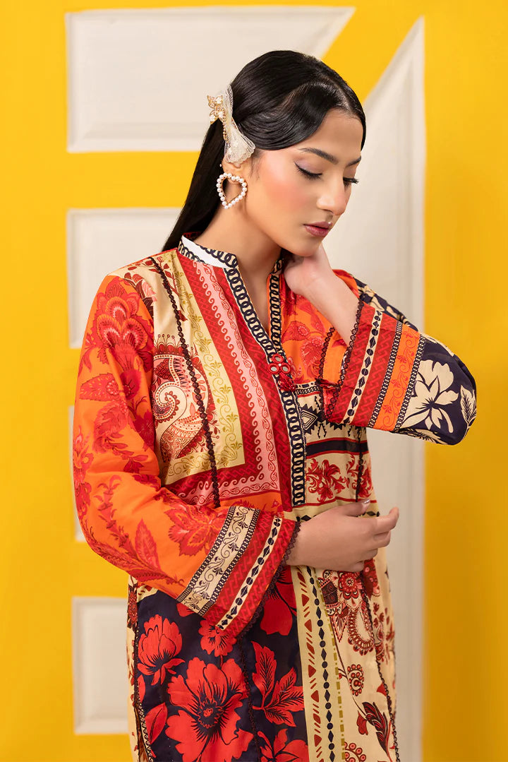 Premium Cream Indigo Blues Printed Lawn Suits