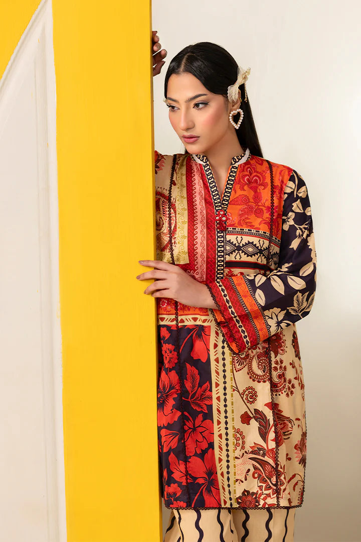 Premium Cream Indigo Blues Printed Lawn Suits