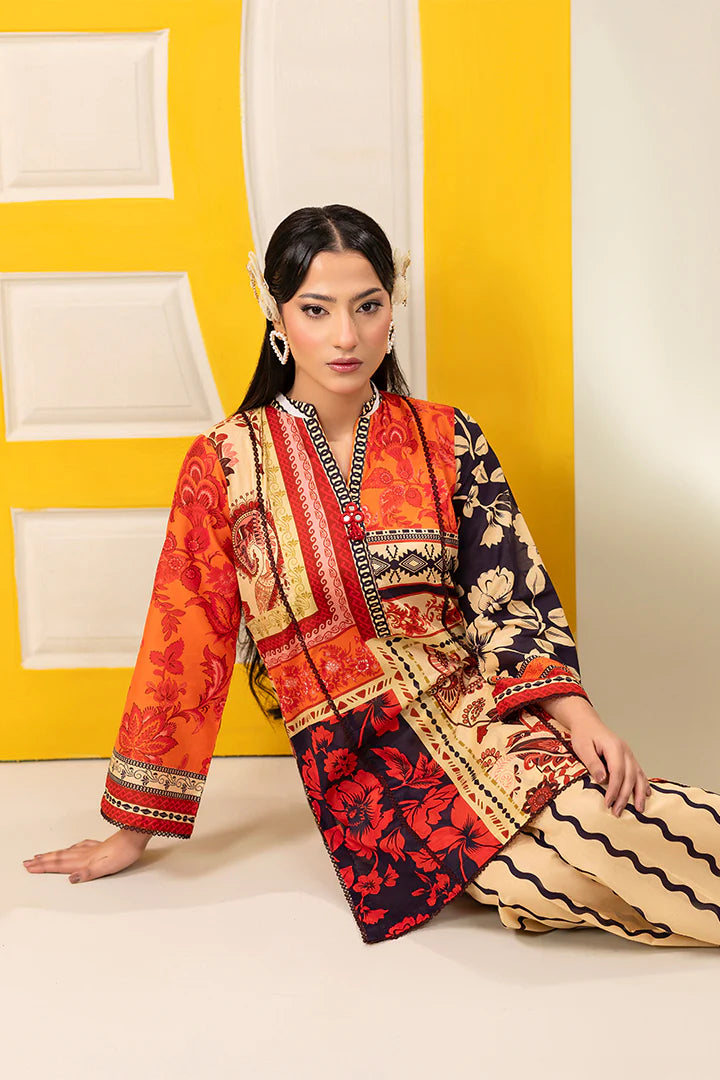 Premium Cream Indigo Blues Printed Lawn Suits