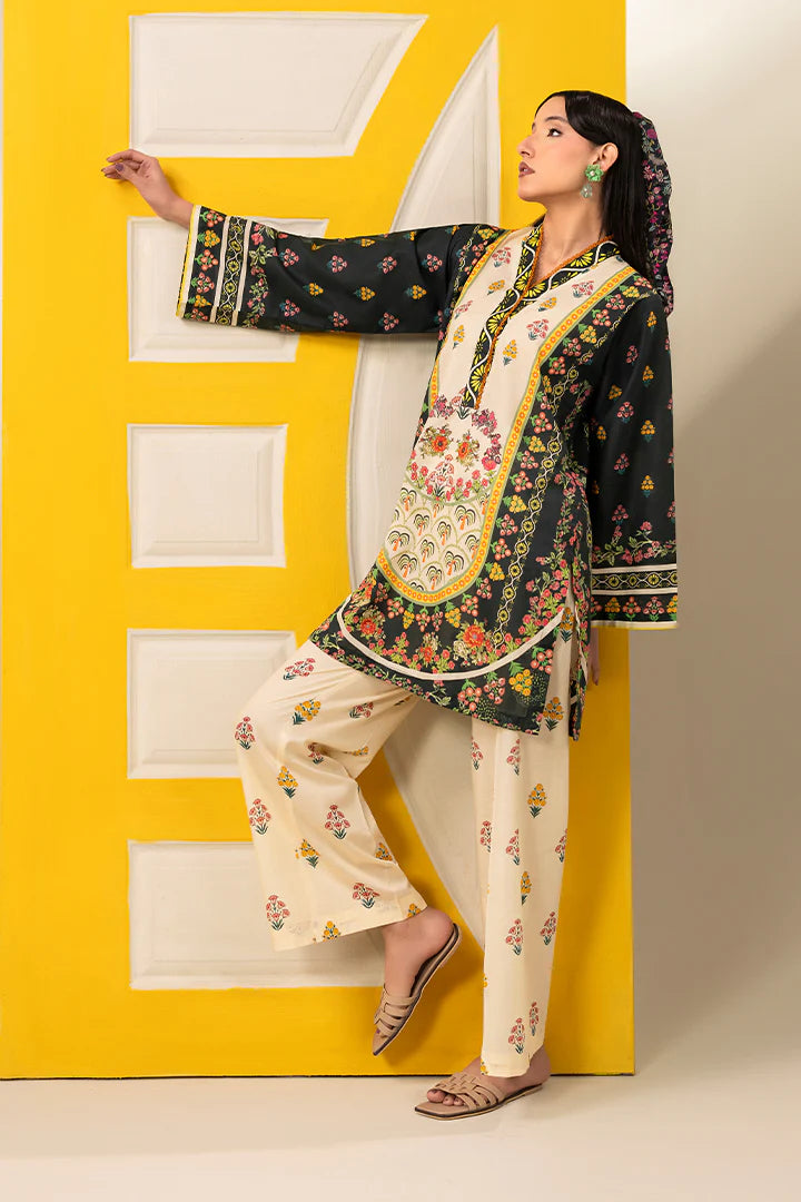 Premium Forest Green & Cream Printed Lawn Suits