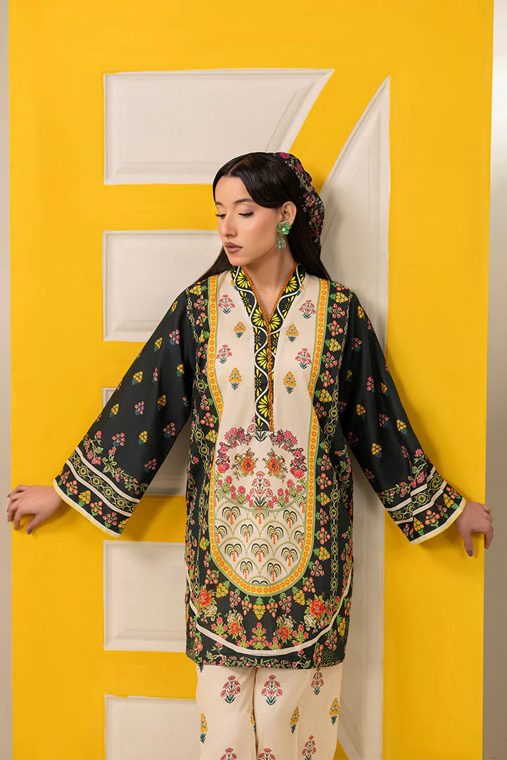 Premium Forest Green & Cream Printed Lawn Suits