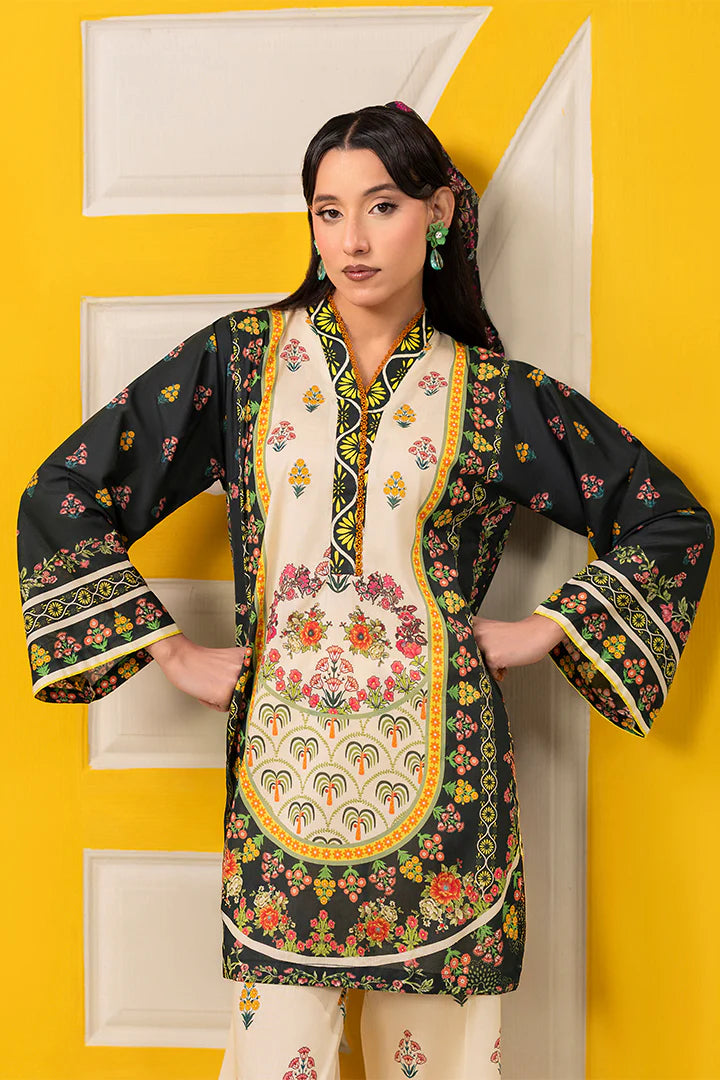 Premium Forest Green & Cream Printed Lawn Suits