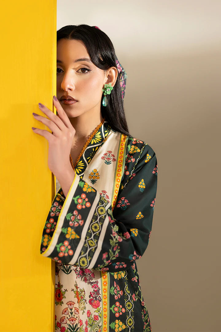 Premium Forest Green & Cream Printed Lawn Suits