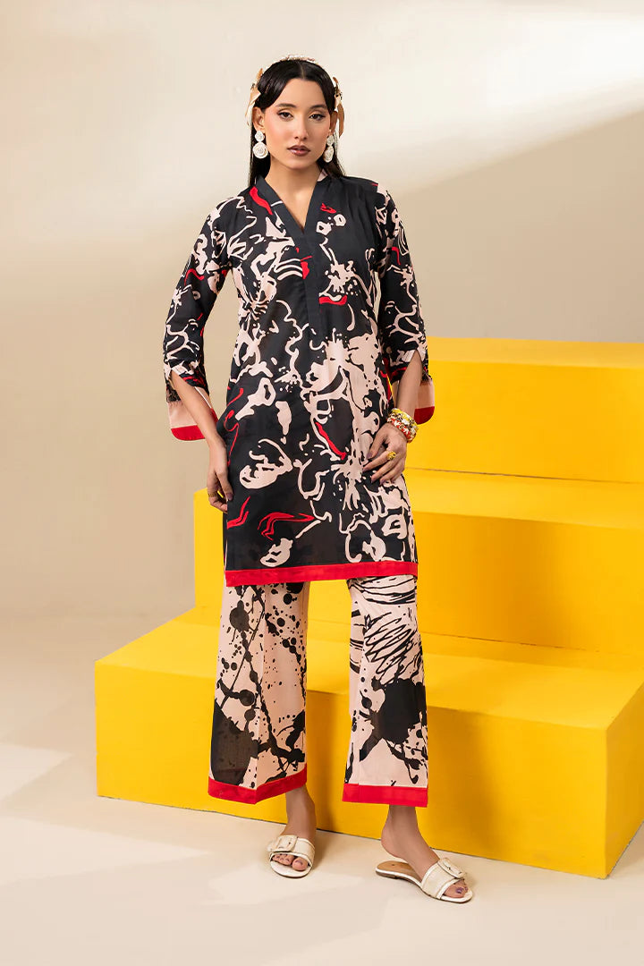 Premium Black & Cream Printed Lawn Suits