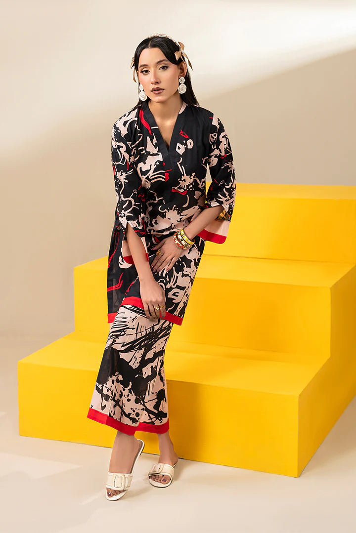 Premium Black & Cream Printed Lawn Suits