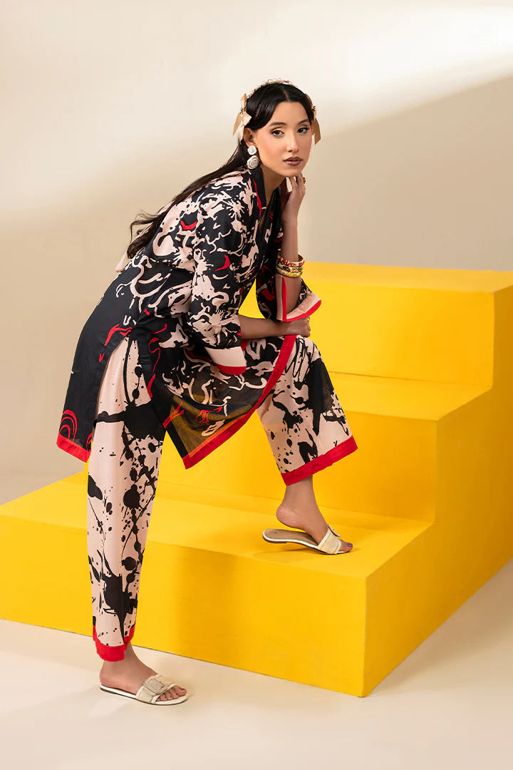 Premium Black & Cream Printed Lawn Suits