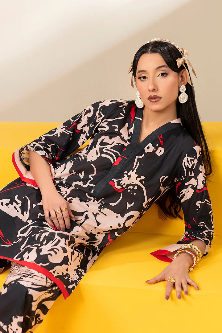 Premium Black & Cream Printed Lawn Suits