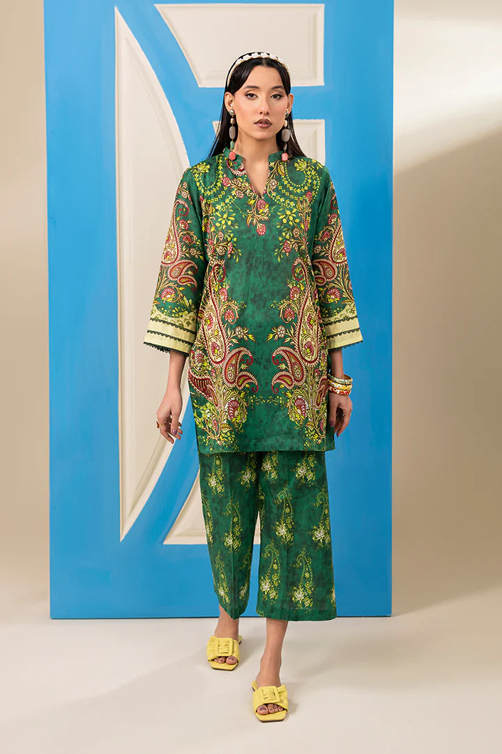 Premium Green Printed Lawn Suit