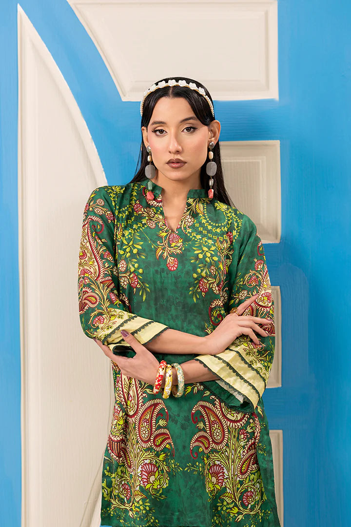 Premium Green Printed Lawn Suit
