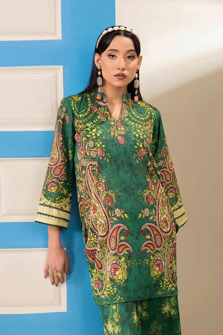 Premium Green Printed Lawn Suit