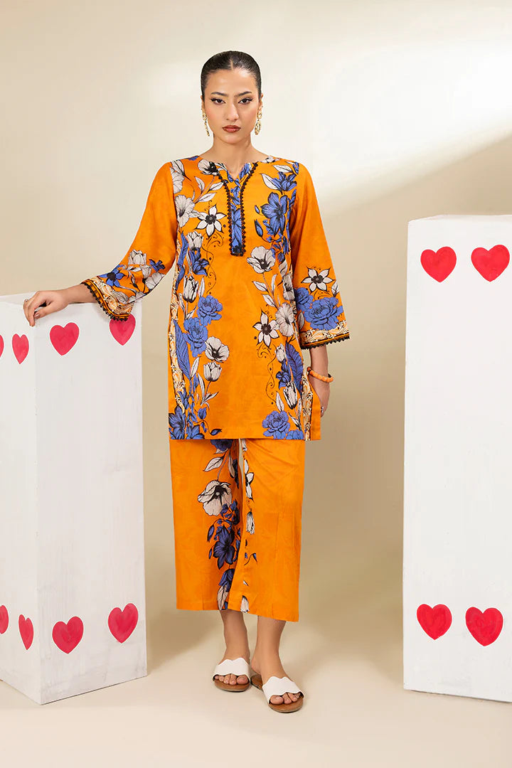 Premium Mustard Yellow Printed Lawn Suits