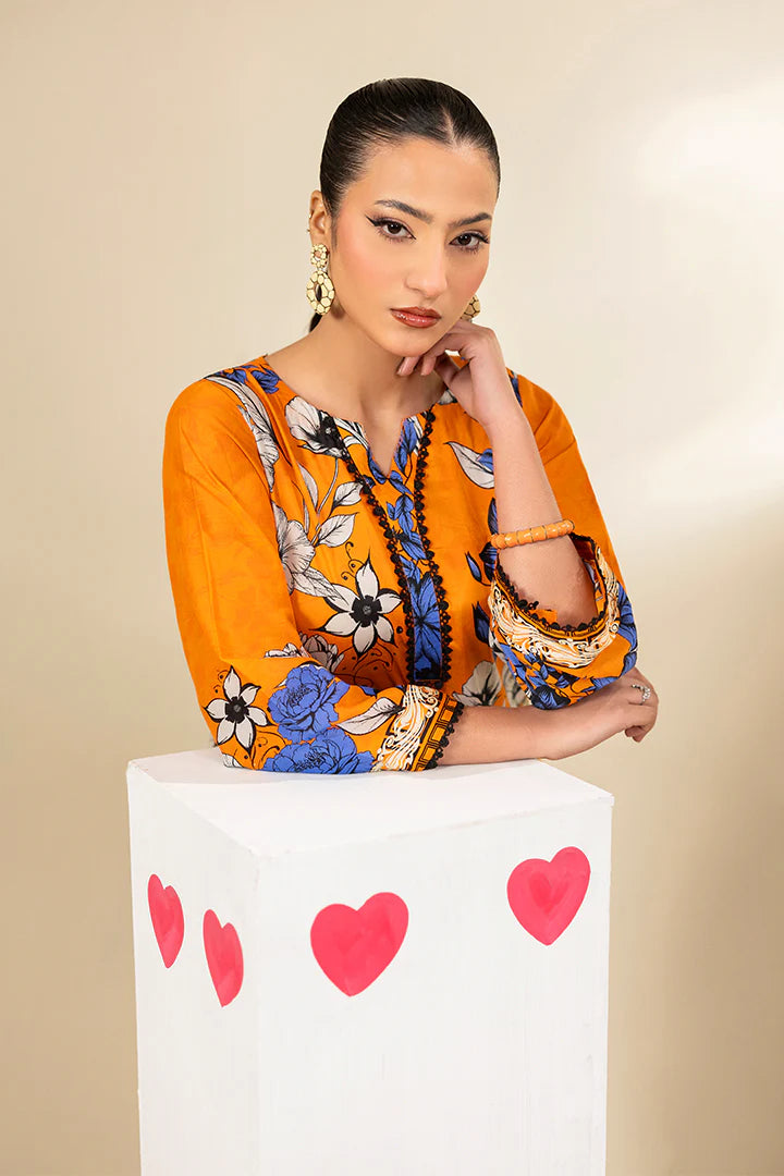 Premium Mustard Yellow Printed Lawn Suits
