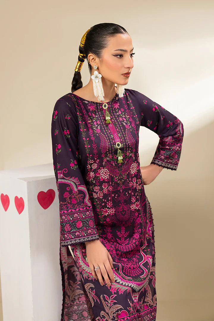Premium Dark Purple & Beige Printed Lawn Suits