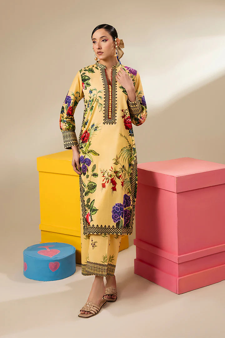Premium Bright Yellow Lawn Suit