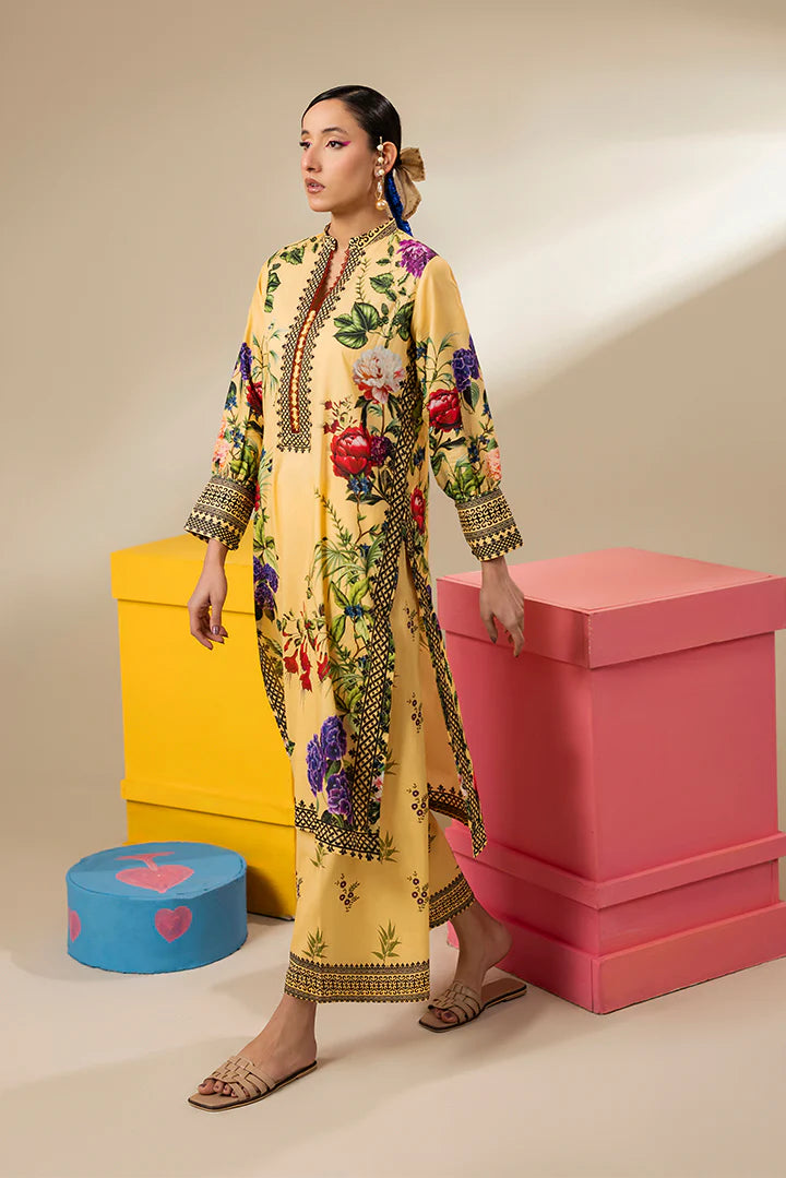 Premium Bright Yellow Lawn Suit